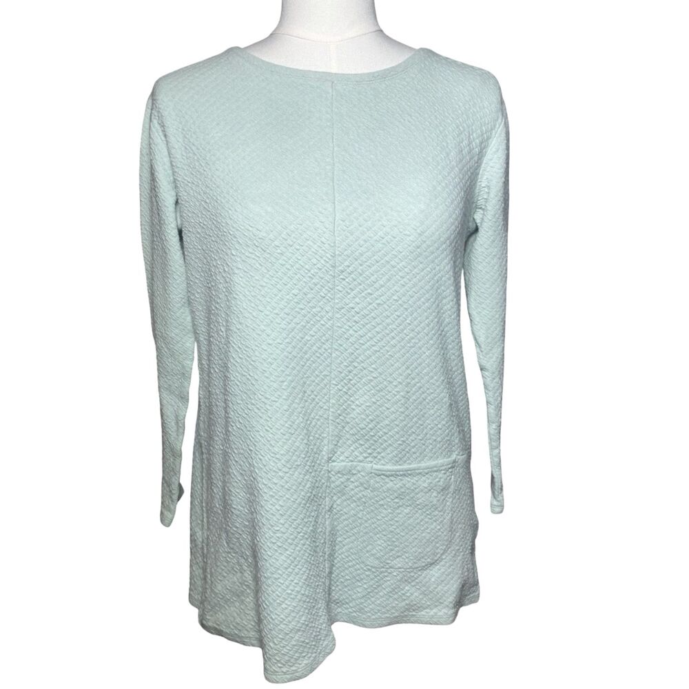 J. Jill Pure Jill Sea Foam Green Textured Tunic Top XS Petite Cotton Stretch